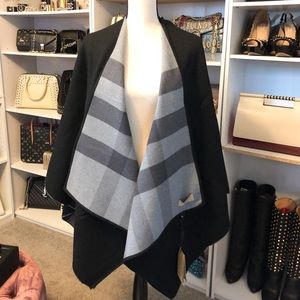 SOLD Burberry Black & Gray Mega Check Cape